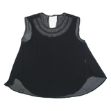 ZARA BASIC Sheer Womens Vest Black Sleeveless S