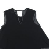 ZARA BASIC Sheer Womens Vest Black Sleeveless S