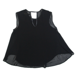 ZARA BASIC Sheer Womens Vest Black Sleeveless S