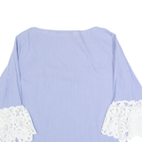 ZARA WOMAN Womens Oversized Top Blue Long Sleeve Striped M