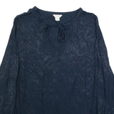 MONSOON Womens Printed Blouse Blue V-Neck Long Sleeve Paisley UK 12