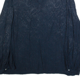 MONSOON Womens Printed Blouse Blue V-Neck Long Sleeve Paisley UK 12