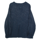 MONSOON Womens Printed Blouse Blue V-Neck Long Sleeve Paisley UK 12