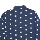 ZARA Womens Oversized Shirt Blue Collared Long Sleeve Polka Dot S