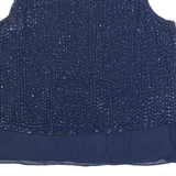 COAST Beaded Womens Vest Blue Sleeveless UK 10