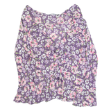 BODEN Womens Printed Blouse Purple V-Neck Long Sleeve Floral UK 12