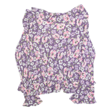 BODEN Womens Printed Blouse Purple V-Neck Long Sleeve Floral UK 12