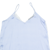 ZARA BASIC Oversized Womens Camisole Top Blue V-Neck Sleeveless Striped XS