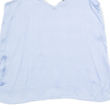 ZARA BASIC Oversized Womens Camisole Top Blue V-Neck Sleeveless Striped XS