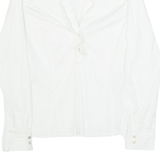 ZARA BASIC Womens Shirt White V-Neck Long Sleeve XS