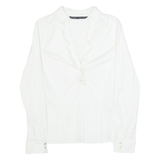 ZARA BASIC Womens Shirt White V-Neck Long Sleeve XS