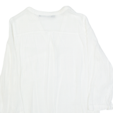 ZARA BASIC Womens Shirt White V-Neck Long Sleeve S
