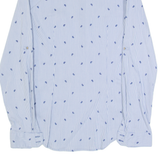 ZARA BASIC Womens Printed Shirt Blue Collared Long Sleeve Striped S