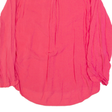 ZARA BASIC Womens Shirt Pink V-Neck Long Sleeve M