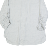 ZARA Womens Shirt Grey V-Neck Long Sleeve S