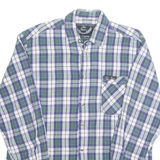 SHIRT FASHION Mens Shirt Blue Plaid Long Sleeve M