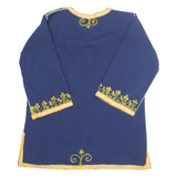 Eastern Inspired Womens Plain Shirt Blue 3/4 Sleeve S