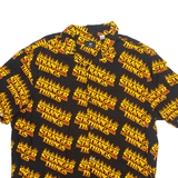 H&M Netflix Stranger Things ALL OVER PRINT Mens Shirt Black Viscose Crazy Pattern XL