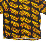 H&M Netflix Stranger Things ALL OVER PRINT Mens Shirt Black Viscose Crazy Pattern XL