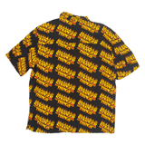 H&M Netflix Stranger Things ALL OVER PRINT Mens Shirt Black Viscose Crazy Pattern XL