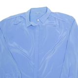 DEL MOD Womens Plain Shirt Blue Long Sleeve L