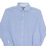 TOMMY HILFIGER Mens Shirt Blue Diamond Long Sleeve L
