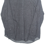 TOMMY HILFIGER Mens Plain Shirt Grey Long Sleeve S