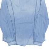 GUESS Mens Plain Shirt Blue Long Sleeve L