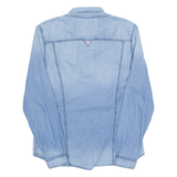 GUESS Mens Plain Shirt Blue Long Sleeve L