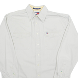 TOMMY HILFIGER Mens Plain Shirt Beige Long Sleeve L