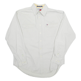 TOMMY HILFIGER Mens Plain Shirt Beige Long Sleeve L