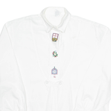 BURGI Womens Plain Shirt White Long Sleeve M