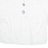 BURGI Womens Plain Shirt White Long Sleeve M