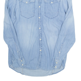 G-STAR RAW Mens Plain Shirt Blue Long Sleeve M