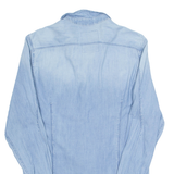 G-STAR RAW Mens Plain Shirt Blue Long Sleeve M
