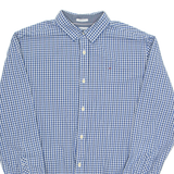 TOMMY HILFIGER Mens Shirt Blue Check Long Sleeve L