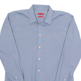 HUGO BOSS Mens Shirt Blue Check Long Sleeve XL