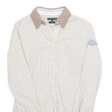 TOMMY HILFIGER Womens Shirt Beige Check Long Sleeve UK 8