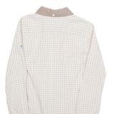 TOMMY HILFIGER Womens Shirt Beige Check Long Sleeve UK 8