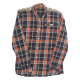 GUESS Womens Shirt Orange Check Long Sleeve UK 16