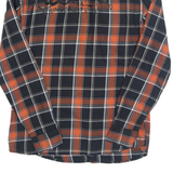 GUESS Womens Shirt Orange Check Long Sleeve UK 16