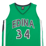NIKE TEAM Basketball Edina 34 Mens Jersey Green Sleeveless USA V-Neck L