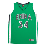 NIKE TEAM Basketball Edina 34 Mens Jersey Green Sleeveless USA V-Neck L