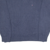 TOMMY HILFIGER Mens Jumper Blue V-Neck Tight Knit L