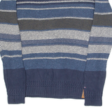 TOMMY HILFIGER Womens Patterned Jumper Blue Striped Chunky Knit UK 16