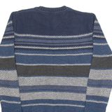 TOMMY HILFIGER Womens Patterned Jumper Blue Striped Chunky Knit UK 16