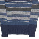 TOMMY HILFIGER Womens Patterned Jumper Blue Striped Chunky Knit UK 16