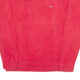 TOMMY HILFIGER Mens Jumper Red Tight Knit L