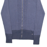 TOMMY HILFIGER Mens Jumper Blue High Neck Tight Knit XS