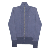 TOMMY HILFIGER Mens Jumper Blue High Neck Tight Knit XS